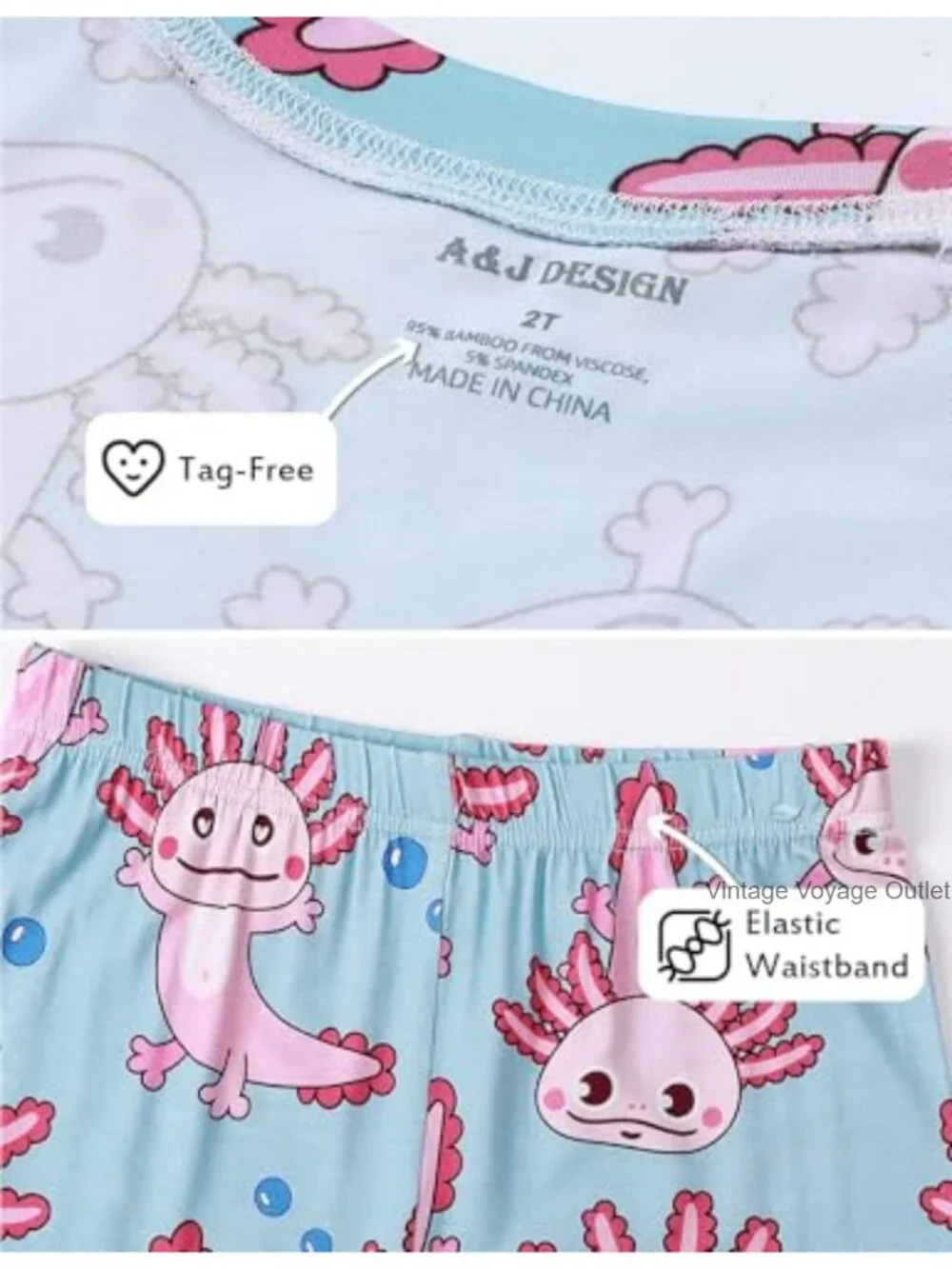 Kids Bamboo Viscose Two-Piece Long Sleeve Pajama Set